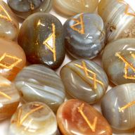 Pierres Runiques & Sachet -  Agate Rubanée