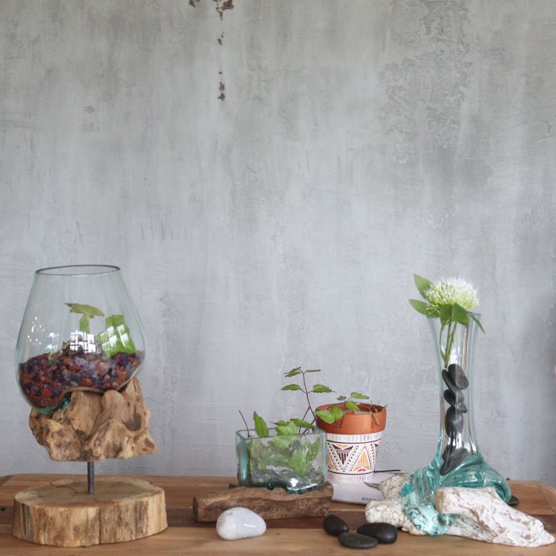 Vase en Verre Soufflé sur Racine - Long