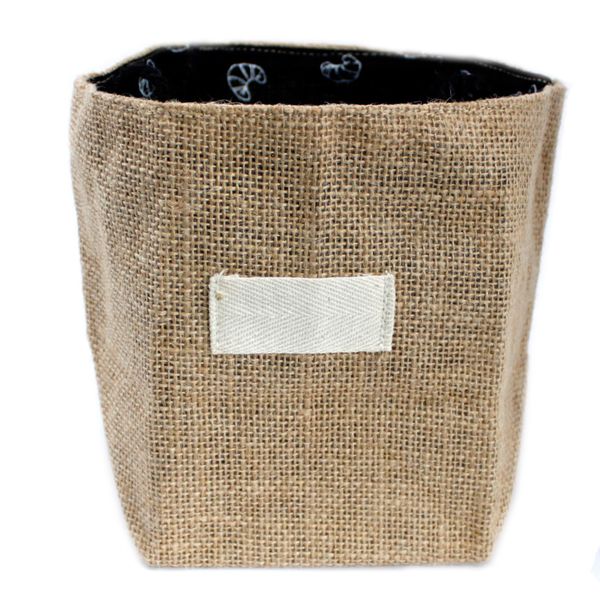 Sac Cadeau en Coton & Jute Naturelle - Doublure Noire - Grand