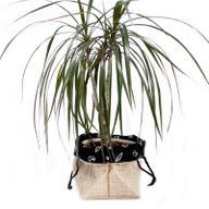 Sac Cadeau en Coton & Jute Naturelle - Doublure Noire - Grand