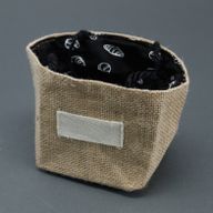 Sac Cadeau en Coton & Jute Naturelle - Doublure Noire - Moyen