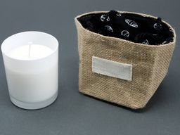 Sac Cadeau en Coton & Jute Naturelle - Doublure Noire - Moyen