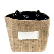 Sac Cadeau en Coton & Jute Naturelle - Doublure Noire - Moyen