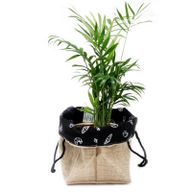 Sac Cadeau en Coton & Jute Naturelle - Doublure Noire - Moyen
