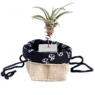 Sac Cadeau en Coton & Jute Naturelle - Doublure Noire - Petit