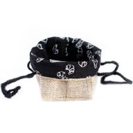 Sac Cadeau en Coton & Jute Naturelle - Doublure Noire - Petit