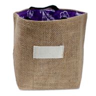 Sac Cadeau en Coton & Jute Naturelle - Doublure Lavande - Grand