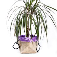 Sac Cadeau en Coton & Jute Naturelle - Doublure Lavande - Grand