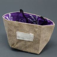 Sac Cadeau en Coton & Jute Naturelle - Doublure Lavande - Moyen