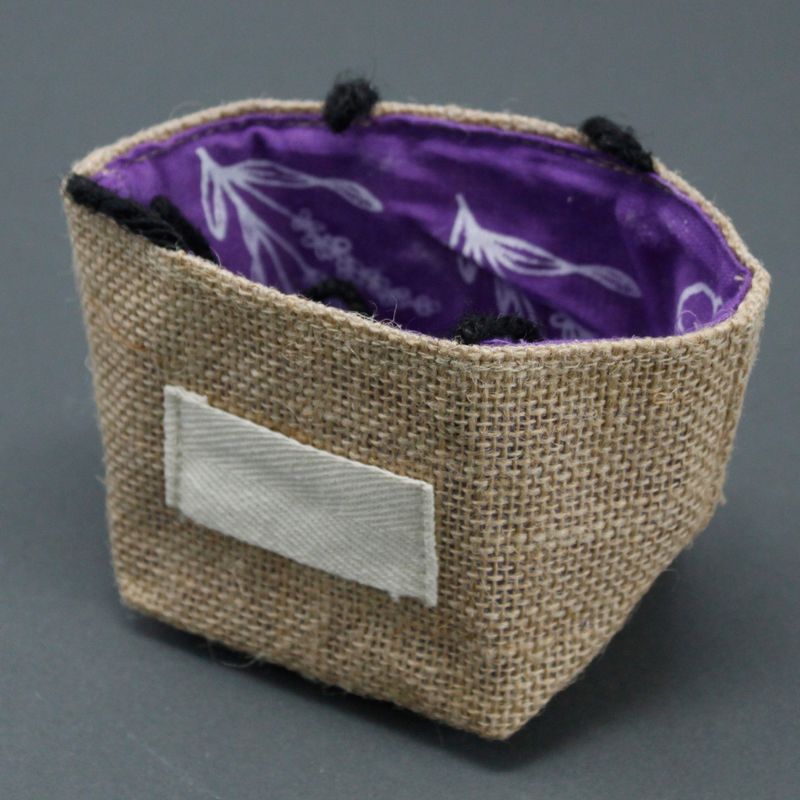 Sac Cadeau en Coton & Jute Naturelle - Doublure Lavande - Petit