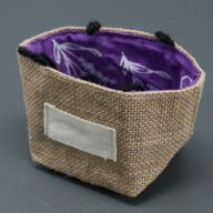 Sac Cadeau en Coton & Jute Naturelle - Doublure Lavande - Petit
