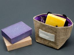 Sac Cadeau en Coton & Jute Naturelle - Doublure Lavande - Petit