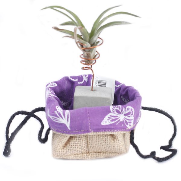 Sac Cadeau en Coton & Jute Naturelle - Doublure Lavande - Petit