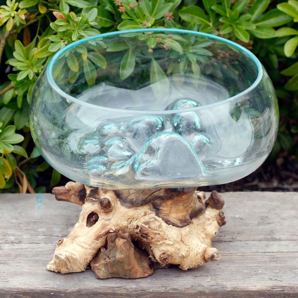 Vase en Verre Soufflé sur Racine - Large bol