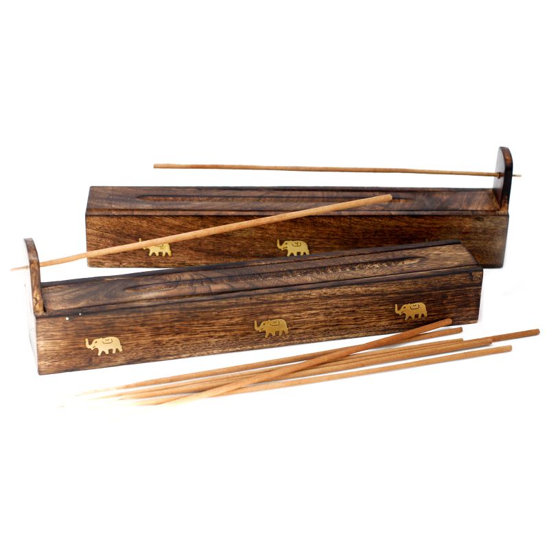 Boite pour encens en bois de Manguier - Assortis