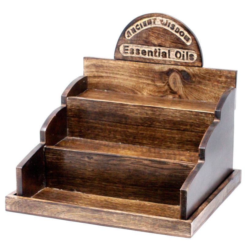 Présentoir en bois de manguier pour Huiles Essentielles / Huiles Parfumées