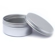 Boîte en fer blanc en aluminium ronde avec couvercle à vis