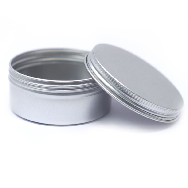 Boîte en fer blanc en aluminium ronde avec couvercle à vis