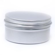 Boîte en fer blanc en aluminium ronde avec couvercle à vis