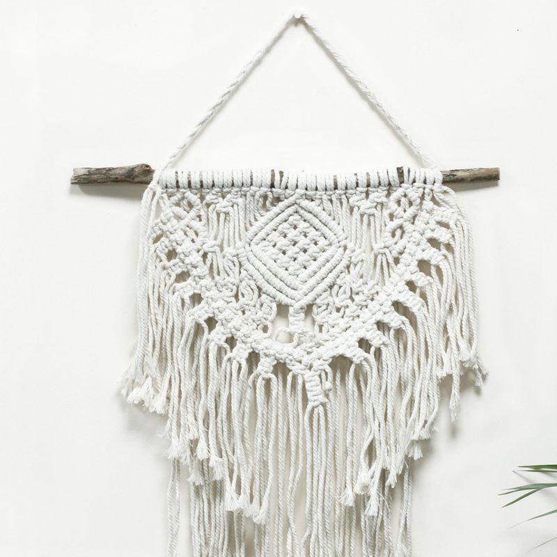Tenture murale en Macramé - Maison et Coeur