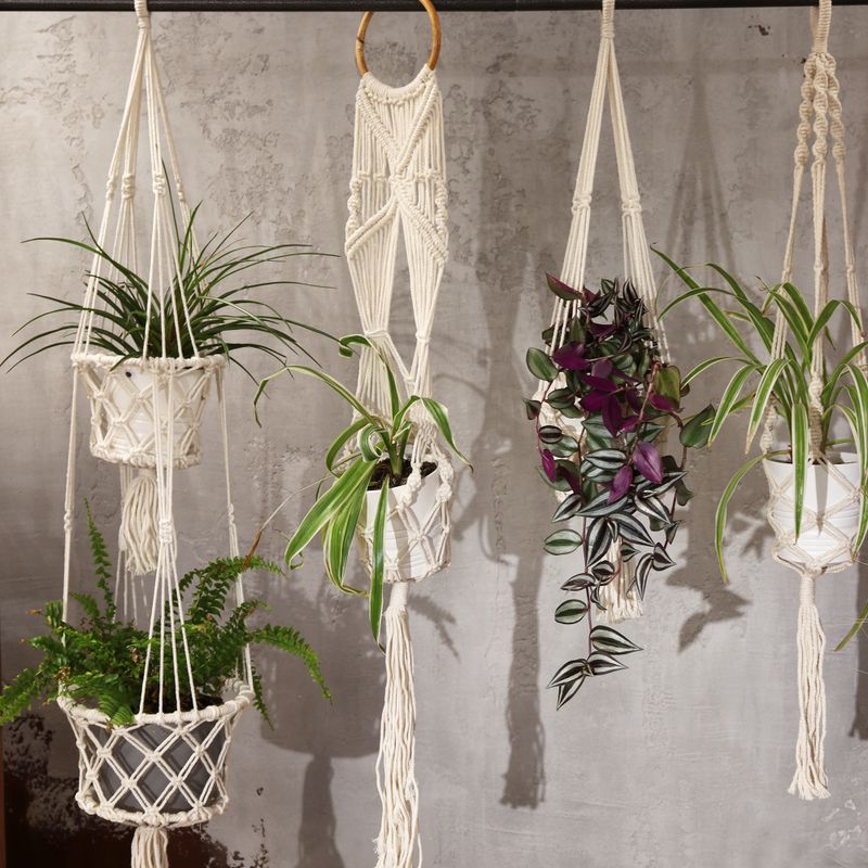 Suspension Macramé pour Plantes - Petit Pot