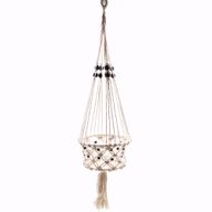 Suspension Macramé pour Plantes - Large Pot à Perles
