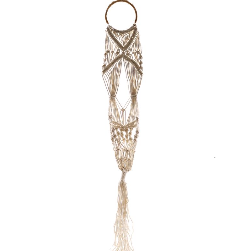 Suspension Macramé pour Plantes - Long avec cercle