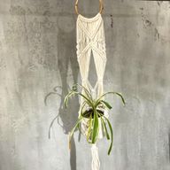 Suspension Macramé pour Plantes - Long avec cercle