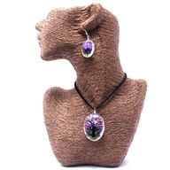 Bijoux Fleurs Pressées - Arbre de la vie Set - Lavande