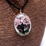 Bijoux Fleurs Pressées - Arbre de la vie Set - Rose