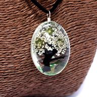 Bijoux Fleurs Pressées - Arbre de la vie Set - Blanc