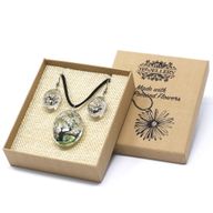 Bijoux Fleurs Pressées - Arbre de la vie Set - Blanc