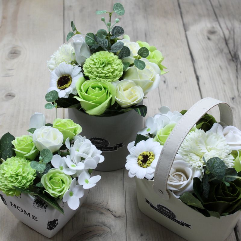 Bouquet Petit Panier - Vert Pastel
