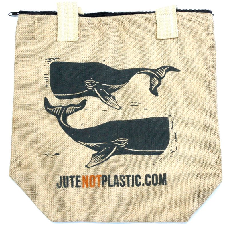Sacs Cabas Jute Éco Baleines - 4 modèles assortis)