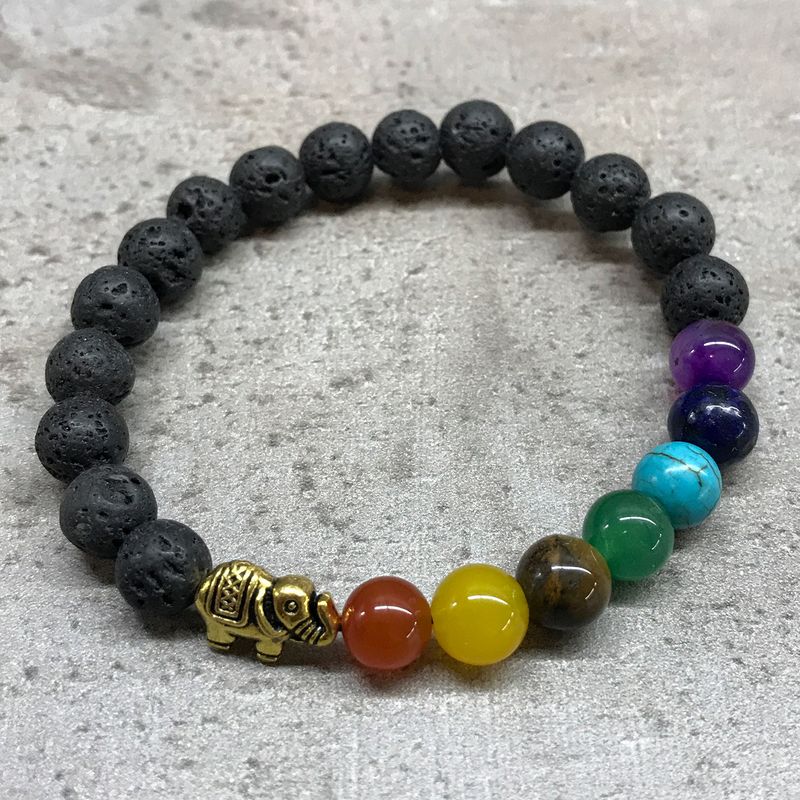 Bracelet Pierre de Lave - Elephant Chakra