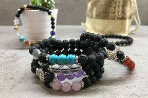 Bracelet Pierre de Lave - Buddha Rose Quartz