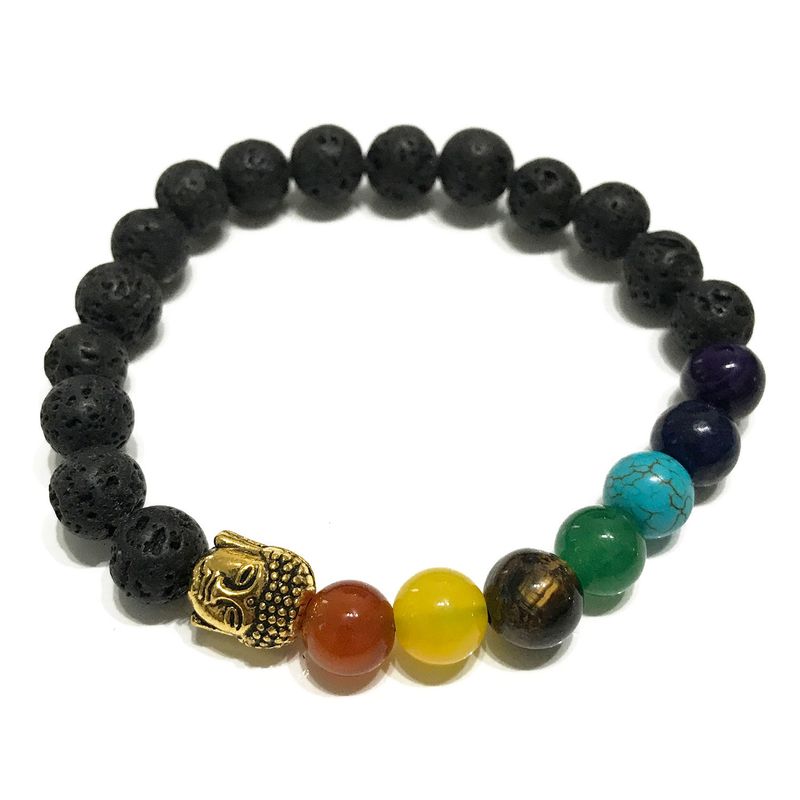 Bracelet Pierre de Lave  -Bouddha Chakra