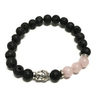 Bracelet Pierre de Lave - Buddha Rose Quartz