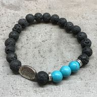 Bracelet Pierre de Lave - Feuille