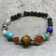 Bracelet Pierre de Lave - Système Solaire Argent