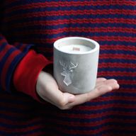 Bougie Béton Pot Moyen - Whisky/Fumée de Bois