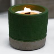 Bougie Béton Pot Vert - Herbes