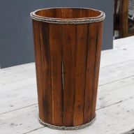 Grande Panière Nautique en Bois - Marron 45x32cm