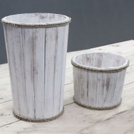 Petite Panière Nautique en Bois - Blanchi 21x29cm