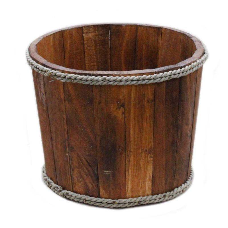 Petite Panière Nautique en Bois - Marron 21x29cm