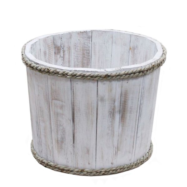 Petite Panière Nautique en Bois - Blanchi 21x29cm
