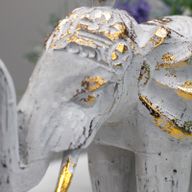 Éléphant en bois sculpté - Or blanc