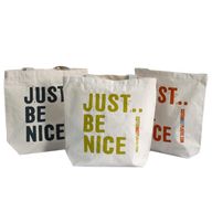 Sac Cabas Éco 'Just Be Nice' - (4 modèles assortis)