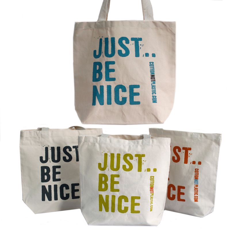 Sac Cabas Éco 'Just Be Nice' - (4 modèles assortis)