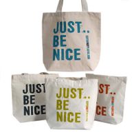 Sac Cabas Éco 'Just Be Nice' - (4 modèles assortis)